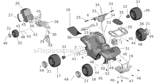 Part Location Diagram of B9785-2159 Power Wheels Seat